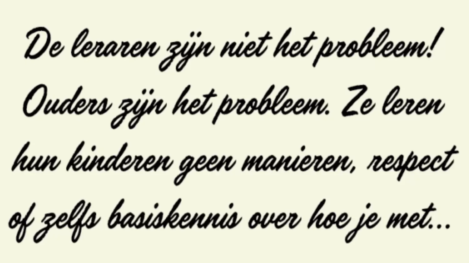 Brief van oud-lerares aan ouders gaat momenteel hard rond op het internet