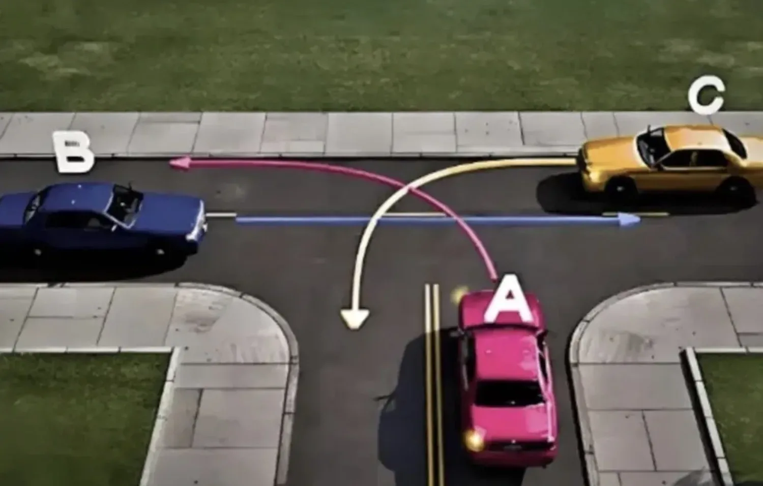 Welke auto mag eerst? 97% van alle mensen heeft het fout!