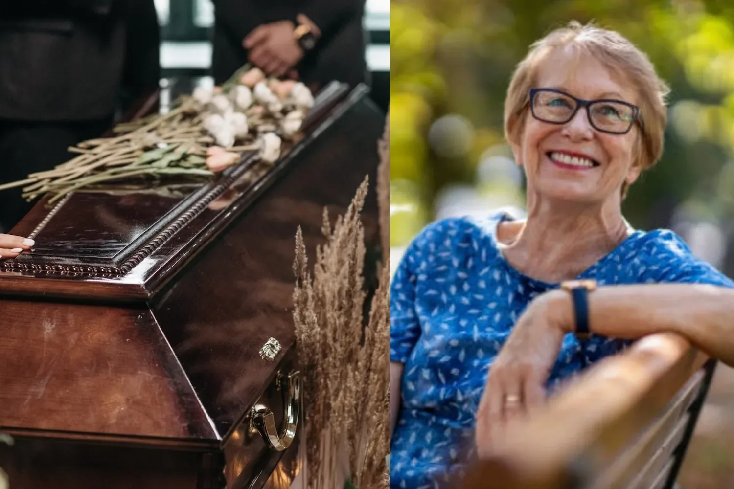 Hebzuchtige man wil al zijn geld in de kist meenemen. Zijn weduwe lost zijn wens geniaal op