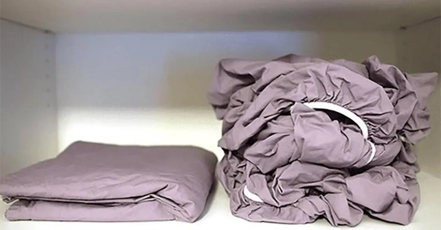 Met deze geheime truc vouw jij jou hoeslaken binnen een paar seconden