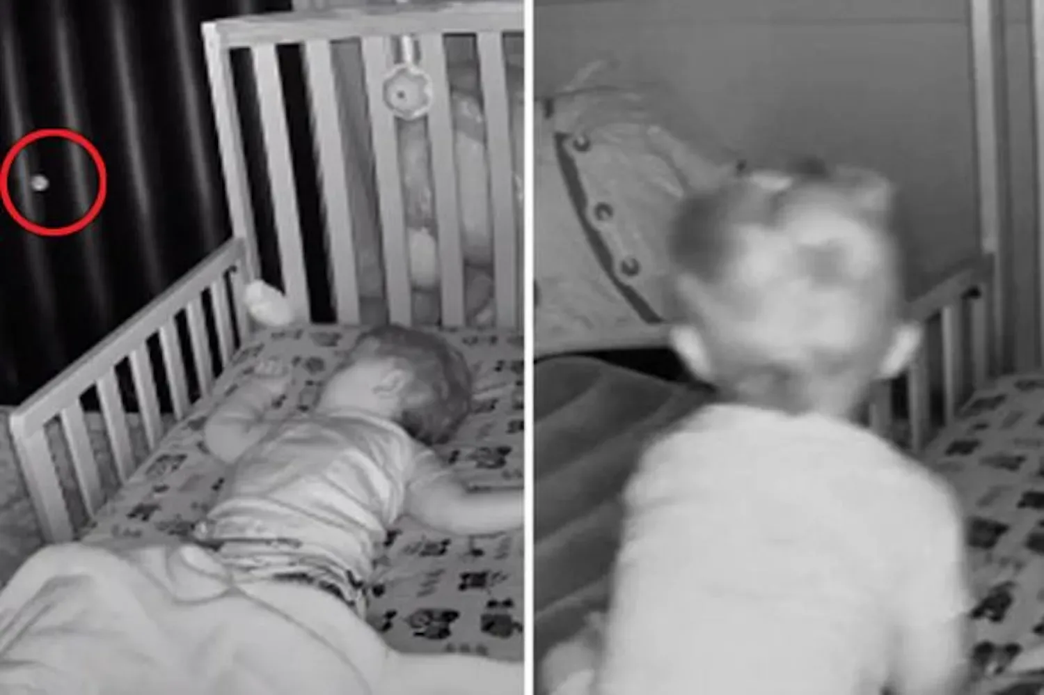 Ouders zien angstaanjagende beelden wanneer ze meekijken op de babyfoon