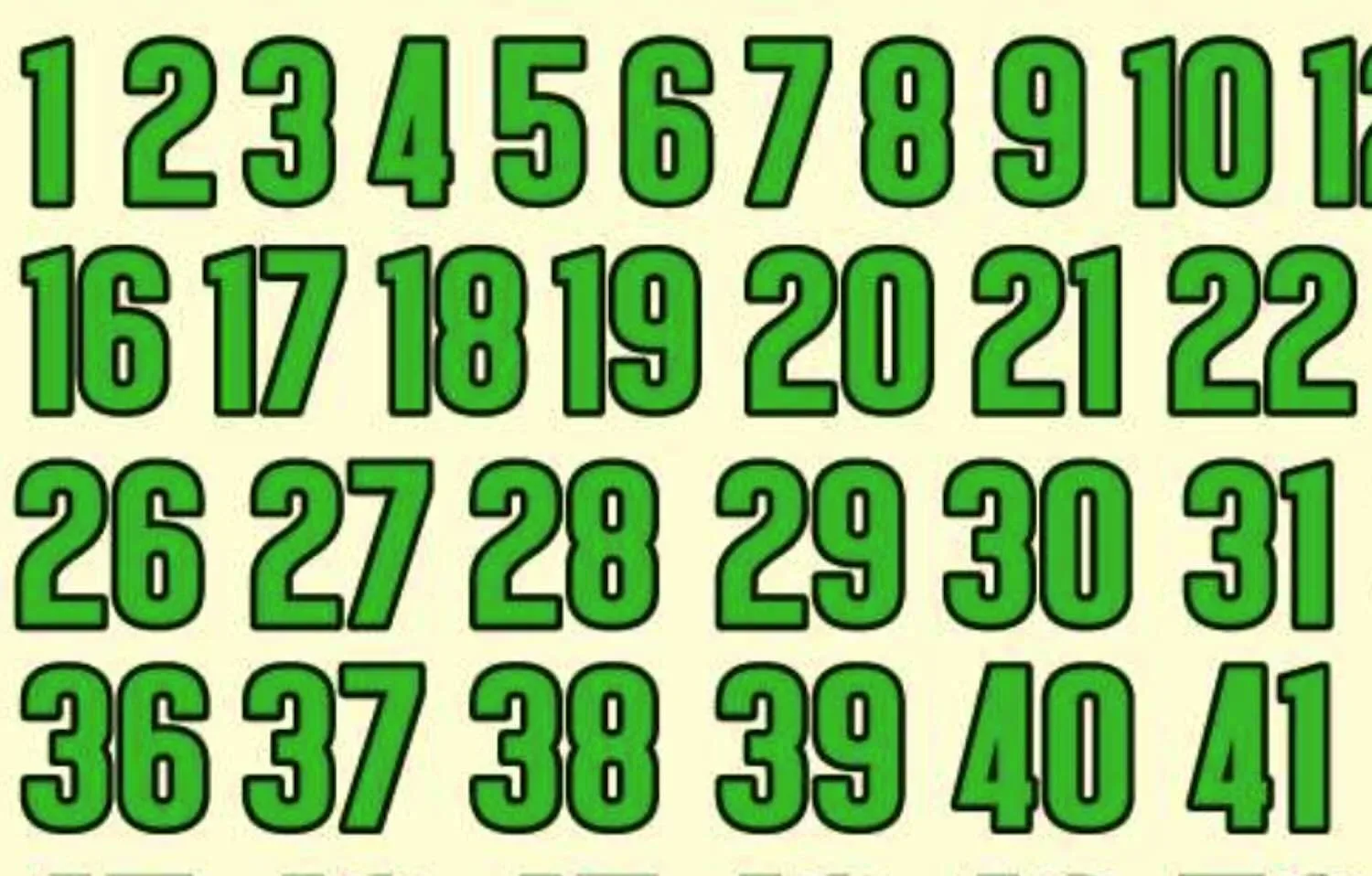 Slechts 1% van de mensen kan binnen 10 seconden het missende nummer vinden