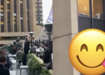 Zien: Vergeet vooral je rolgordijn niet dicht te maken voor lekker tekeer gaat