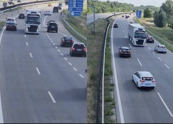 Zien: Spookrijdende vrachtwagen veroorzaakt chaos op Nederlandse snelweg