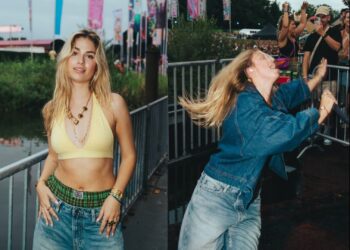 Auch!: Roxy Dekker maakt een keiharde val tijdens optreden op Lowlands