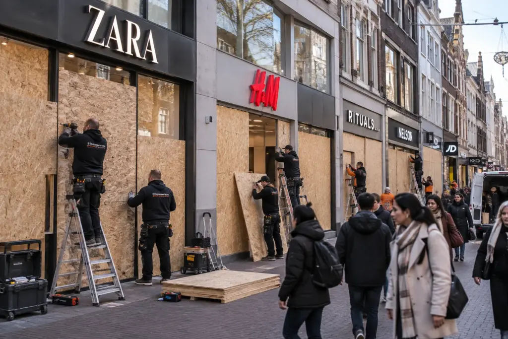 Uit voorzorg dichtgetimmerd: winkeliers in deze stad vrezen voor zaterdag