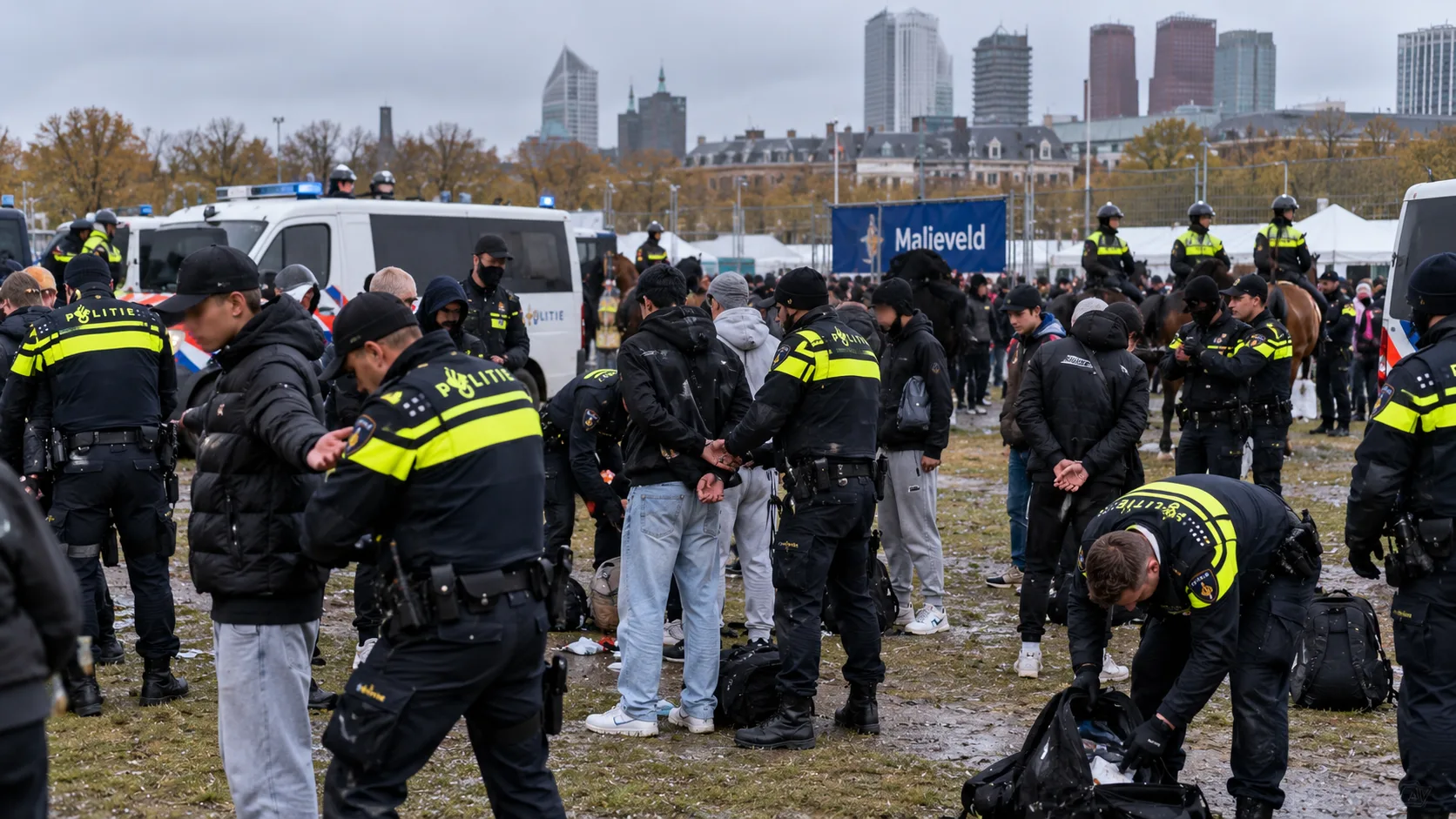 Politie treedt op bij Malieveld in Den Haag: dit is waarom jongeren worden aangehouden