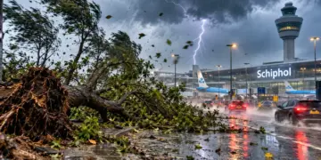 Weeralarm afgegeven in vijf provincies: Schiphol schrapt meerdere vluchten